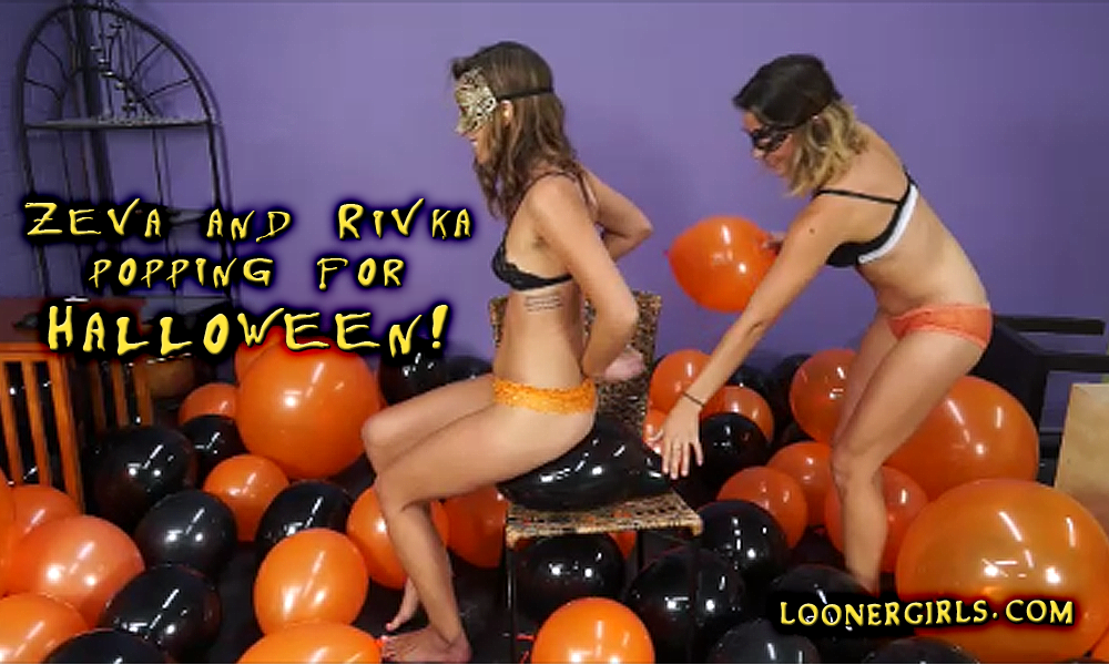 Looner Girls Halloween Rivka and Zeva sit to pop